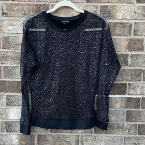 Take 50% OFF- DKNY Black Glitter Knit Top, Size-S